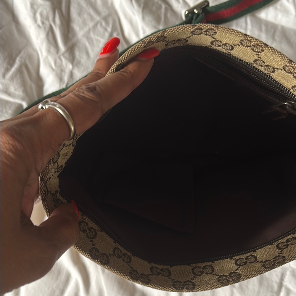 XX SOLD XX Gucci Vintage Tan and Brown Sherry line Crossbody Bag authentic - Picture 8 of 13